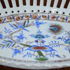 WYPRZEDAŻ Półmisek koszyk ażurowy wzór cebulowy porcelana lata 20te