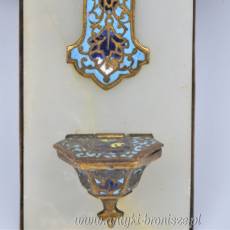 Krzyż kropielnica onyks, emalia komórkowa Francja ok.1905r