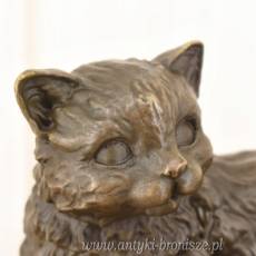 Figura Kota Odpoczywającego Na Dłoni - Kot Kotek - Rzeźba z Brązu - Ozdoba