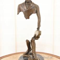 Nowoczesny Figura z Brązu - Znikający Podróżnik z Futerałem - Rzeźba Brąz