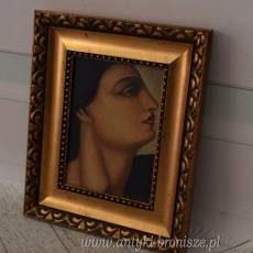 TAMARA De Łempicka - Portret Kobiety - Prezent - Obraz Olejny Złota Rama