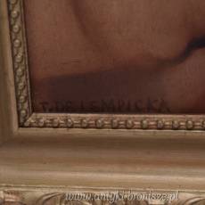 TAMARA De Łempicka - Portret Kobiety - Zielony Welon - Obraz Olejny