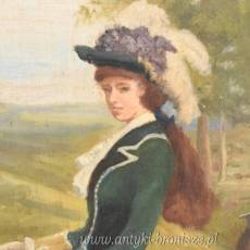 Juliusz Kossak - Kobieta Jadąca Na Koniu - Arystokratka Polski Obraz Olejny