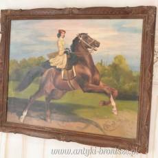 Juliusz Kossak - Arystokratka Na Koniu - Dżokejka - Polski Obraz Olejny