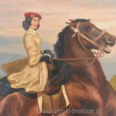 Juliusz Kossak - Arystokratka Na Koniu - Dżokejka - Polski Obraz Olejny