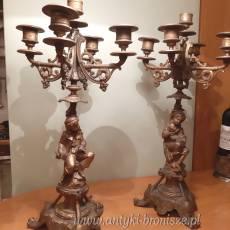 Para kandelabrow. 4-ramiona umieszczone na siedzacej mlodej parze ( mezczyzna i kobieta ) - poz. 780