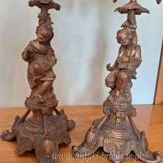 Para kandelabrow. 4-ramiona umieszczone na siedzacej mlodej parze ( mezczyzna i kobieta ) - poz. 780