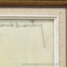 WYPRZEDAŻ Kwiaty słonecznika i papuga pastel Mona Martin Belgia lata 50/60te