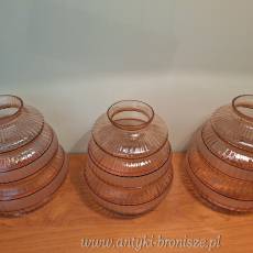 Klosze szklane brazowo-rozowe 3szt. - poz. 7094