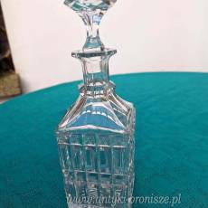 Karafka krysztalowa do whisky (prostopadloscian) ladnie szlifowana z korkiem - poz. 3443