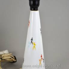 WYPRZEDAŻ New look lampa stołowa porcelana Hollohaza pikasy lata 60te
