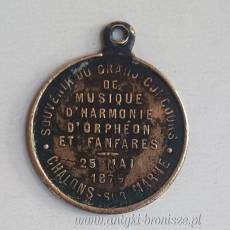 Francuski medal pamiątkowy, zawieszka z okresu III Republiki Francuskiej przełom XIX/XXw