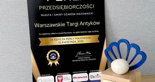 Warszawskie Targi Antyków uhonorowane nagrodą Perła Przedsiębiorczości