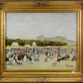 OlejNaPlotnie - "Plaza w Deauville" podpisany Cristaux - poz.6011