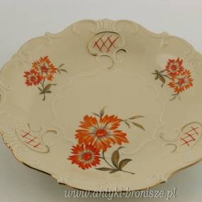 Talerz porcelanowy ozdobny K. Steinmann Śląsk Tiefenfurt (Parowa) 1925-1943 średnica 28cm