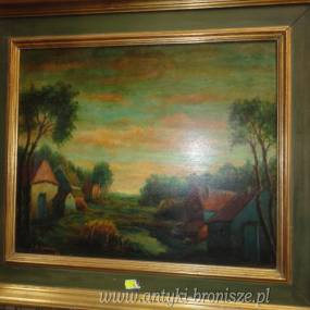 OKAZJA-WYPRZEDAZ !!! - OND - "Pejzaz" , anonim - w stylu XIXw. m.: 68 x 78 - poz.3490