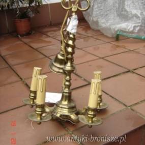 Lampa 5-ramienna z brazu pozlacanego, w stylu Renesans - poz. 3518