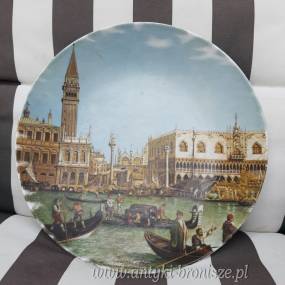 Talerz z reprodukcja Canaletto z Wenecji:"The Bucinatoro returning to the molo"  - poz.6634