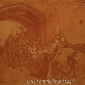OKAZJA ! Guillaume Geers - PASTEL (sanguine) - podpisana, datowana 1914, pod szklem w zloconej ramie 50 x 67 cm - poz. 3013