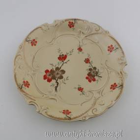 Patera porcelanowa (talerz ozdobny) ręczne wykonanie Niemcy Roschützer Porzellanfabrik Unger & Schilde 1881-1953.