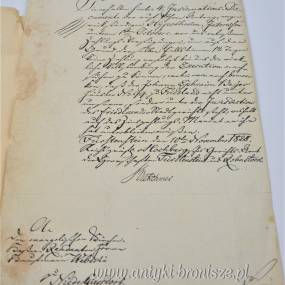 Stary dokument w języku niemieckim z 1828r  Fürstenstein  powiat Książ (Wałbrzych)