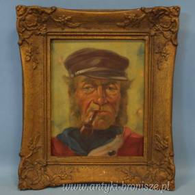 OlejNaDesce - Portret "Marynarz" - podpisany, w ramie w stylu Art Nouveau - poz. 4430