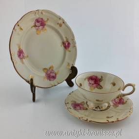 Filiżanka porcelanowa (trio) Niemcy Turyngia Roschützer Porzellanfabrik Unger & Schilde 1896-1968r