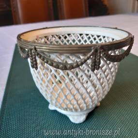 Doniczka z porcelany azurkowej MENNECY-VILLEROY w stylu LXVI - koniec XIX w.- poz.2237