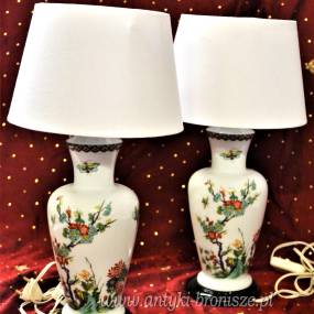 2 lampy sygnowane Porcelaine de Paris Francja połowa XXw