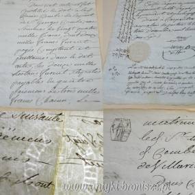 Francuski dokument notarialny z 1806r z pieczęciami i znakiem wodnym