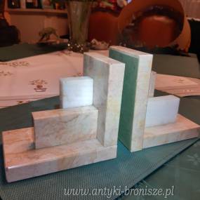 Stopery do ksiazek - marmur w stylu Art Déco - H:14 cm L:13 cm x 2szt.- poz. 2447