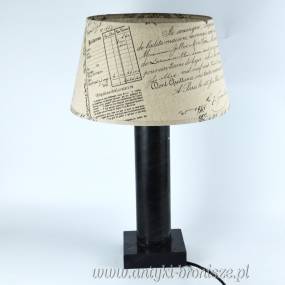 lampa stołowa czarny kamień (marmur) Holandia poł.XXw