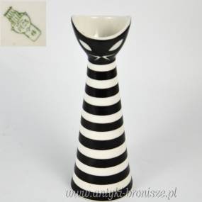 Wazonik kot sygnowany Zsolnay dekoracja a'la picasso porcelana węgierska lata 60-te