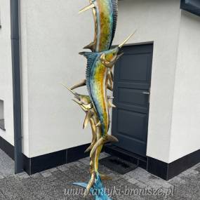 FONTANNA Z BRĄZU ryba MARLIN ŻAGLICA 260 cm