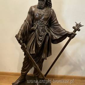 KRÓL ARTHUR RYCERZE OKRĄGŁEGO STOŁU FIGURA Z BRĄZU
