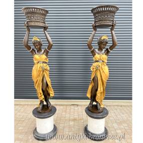KOBIETY Z KOSZAMI brąz złocony figura 190 CM