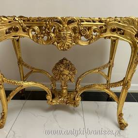 Stylowy Stolik Antyk w Barokowym Stylu – Drewniane Meble Vintage