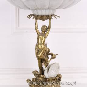 GIGA PATERA - PORCELANA Z BRĄZEM BIAŁA łabądż