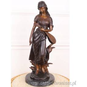 SKRZYPACZKA figura z brązu FRANCJA 52 cm