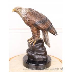 DUŻY ORZEŁ Z BRĄZU H 37 cm przyczajony