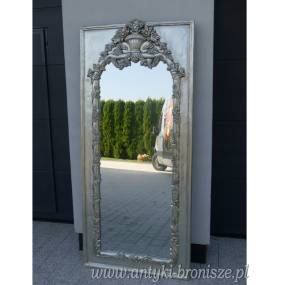 DUŻE LUSTRO SREBRNA RAMA 85 x 190