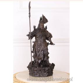 SAMURAI Z BRĄZU duży 50 cm SYGNOWANY