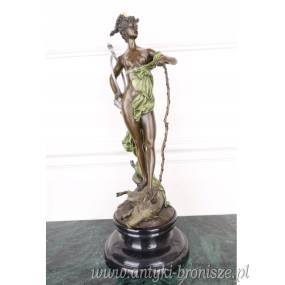 BRĄZ - DIANA - BOGINI MYŚLIWYCH figura KOLOROWA