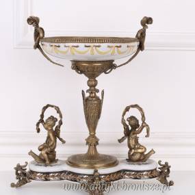 Pięknie zdobiona PATERA porcelana z brązem