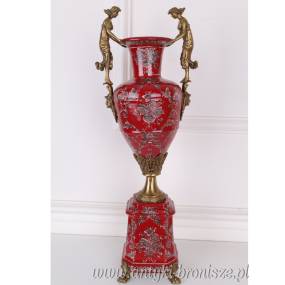 WAZON Z KOBIETAMI porcelana z brązem CZERWONA