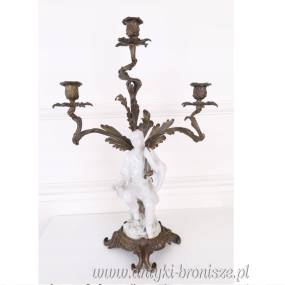 POSTACIOWY ŚWIECZNIK - porcelana z brązem