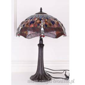 LAMPKA WITRAŻOWA tiffany - CZERWONE ważki