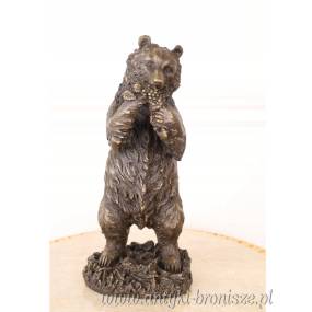 NIEDŹWIEDŹ MISIEK Z BRĄZU masywny FIGURA RZEŹBA GRIZZLY