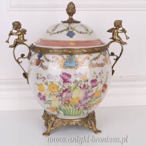 SUPER MEGA GIGA JAJO SZKATUŁA porcelana z brązem