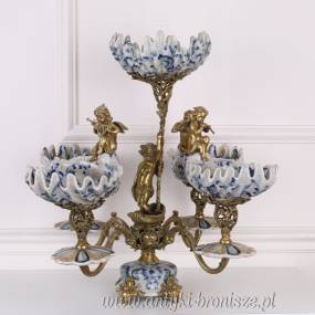 MULTI PATERA porcelana z brązem unikat